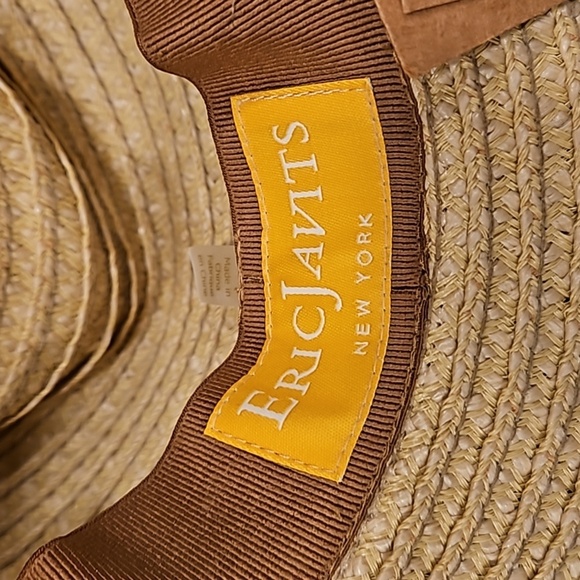 💕ERIC JAVITS💕 Fringe PInch Packable Fedora Squishee Straw Hat ~ Flax Mix NWT - Picture 14 of 16